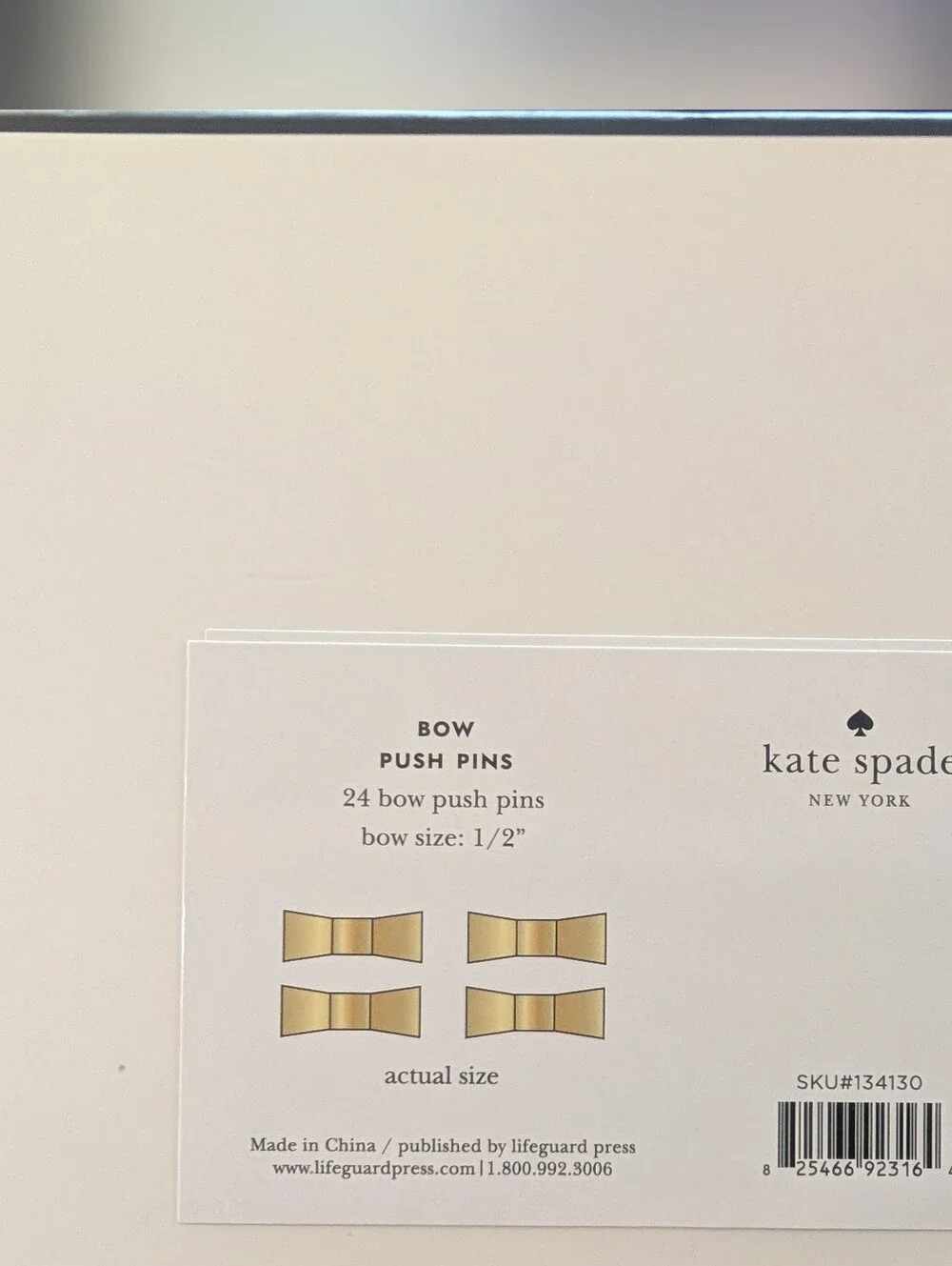 kate spade Gold Bow Push Pins Set